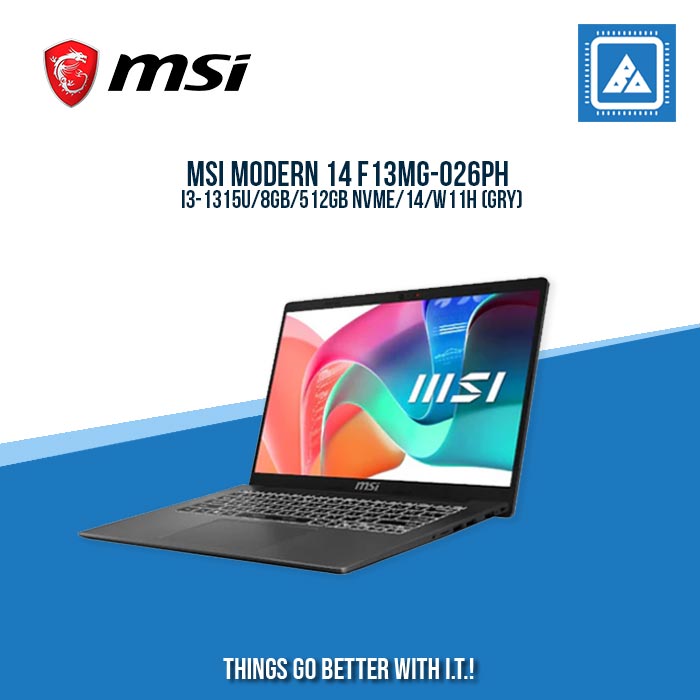 MSI MODERN 14 F13MG-026PH I3-1315U/8GB/512GB NVME | BEST FOR STUDENTS LAPTOP MSI MODERN 14 F13MG-026PH I3-1315U/8GB/512GB NVME | BEST FOR STUDENTS LAPTOP